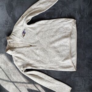 Fanatics women’s Ravens Cream Quarter-Zip Sweater